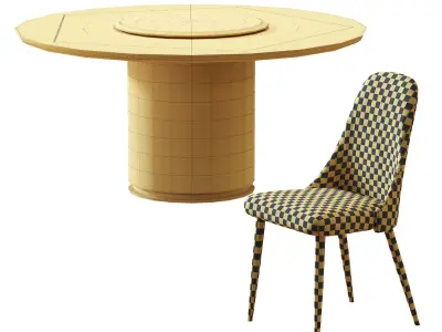 Chair Bary and Otab table 3D model