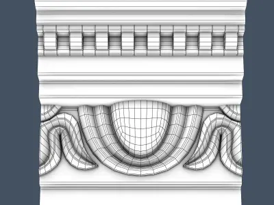 Decorative Crown Molding 3D model 6
