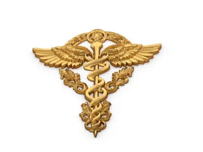 Relief Caduceus carved 04 3D model