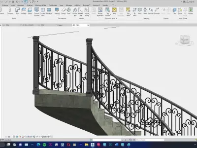 Classic Railing Revit Family type 016 3D model