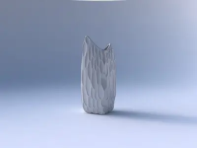 Vase double arc rectangle with bubbles 3D print model