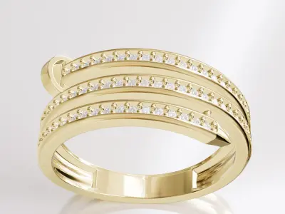 Jewelry Diamond Ring Model RG13 Free 3D print model