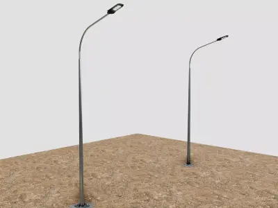 6MT LIGHTING POLE-SINGLE BENDING ARM 3D model