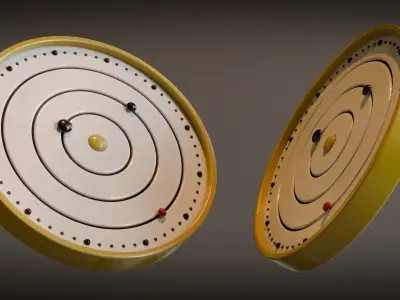 Minimalist Wall Clock Low-poly 3D model