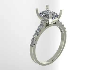 Engagement Diamond Ring   3D print model