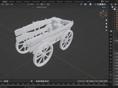 Realistic Milk Cart Low-poly 3D model