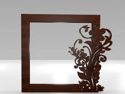 3D Rendering Ethnic Ornamental Frame Low-poly 3D model