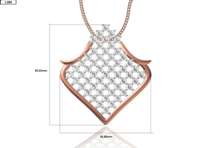 Women pendant 3D print model 6