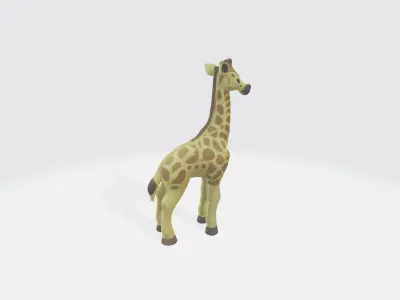 Giraffe cartoon Low-poly 3D model