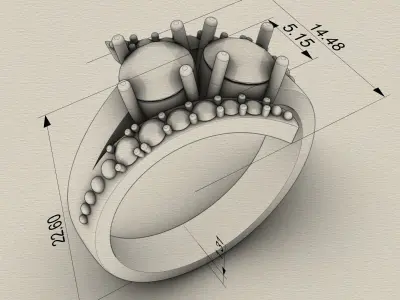 diamonds ring 3D print model buy