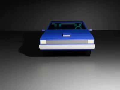 Low Poly American Muscle Car Low-poly 3D model
