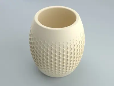Vase with honeycomb pattern 3D print model