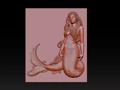Mermaid Relief  3D print model
