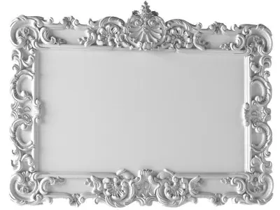 Classic mirror in a carved gold frame 3D model