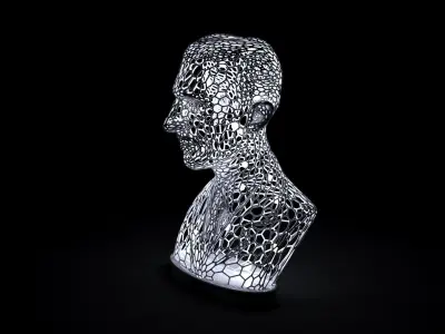 Bust lamp Nikola Tesla 3D print model