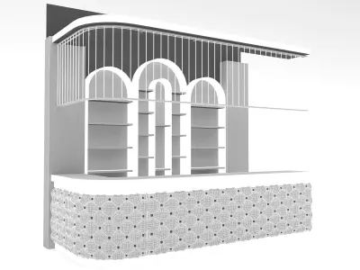 The classic indoor bar Low-poly 3D model