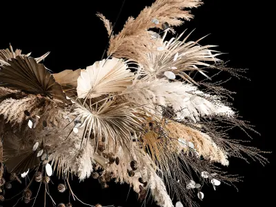 Hanging Bouquet Of Dry Reeds For Decoration 270 3D model