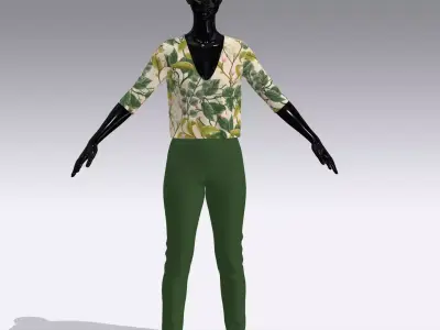 Female Cloth Dress Low-poly 3D model