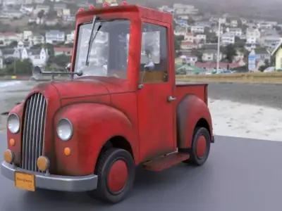 Old car Low-poly 3D model