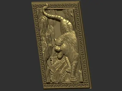 tiger on the mountain 2 3D print model