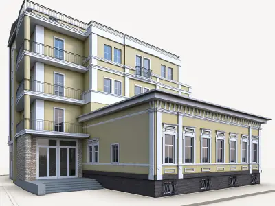 Residential Building 02  Low-poly 3D model