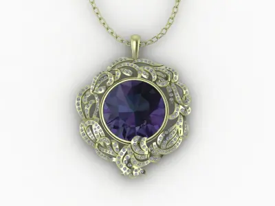 luxury pendant - locket 3D print model