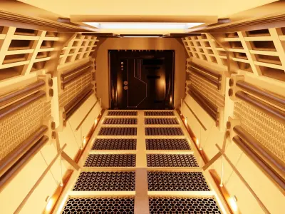 Kubricks Sci-fi corridor Free 3D model