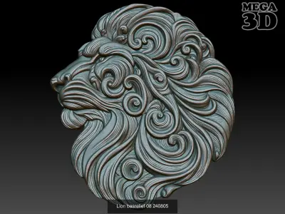 Lion basrelief Pack 240805 3D Model Collection