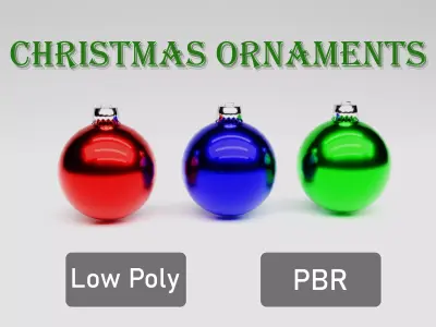 Christmas Ornaments - Low Poly Low-poly 3D model