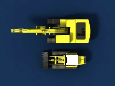 excavator and track loader Free low-poly 3D model