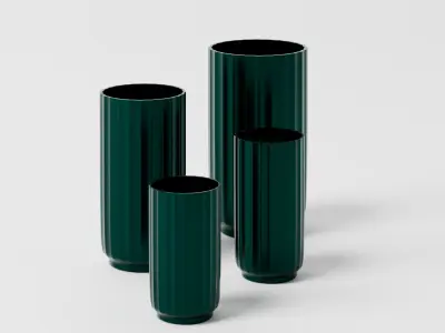 Modern Decorative Vase Set High-Quality 3D Model 3D model