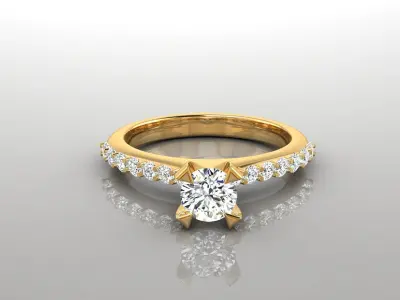 Ring M25   The luxury female ring with gem wedding 3D print model