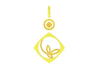 A6586 Art Diamond Women Pendant  3D print model