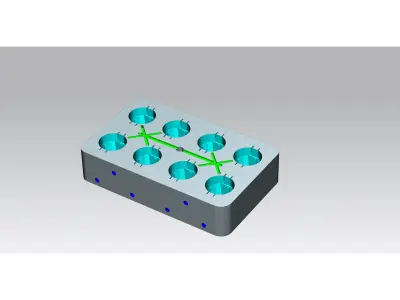 plastic power outlet base mold set Low-poly 3D model