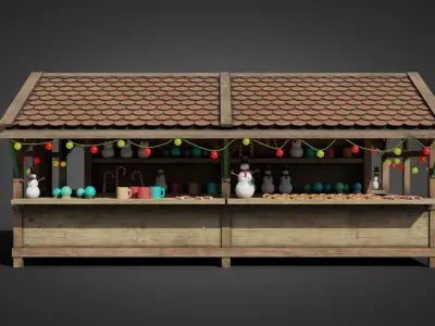 German Christmas market 3D model