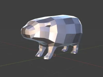 Low poly Baby Hippo Moo Deng  Cute Zoo Animal 3d print Low-poly 3D model