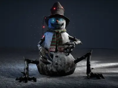 Snowman Low-poly 3D model