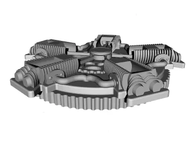WORKING RADIAL ENGINE FIDGET- PLANETARY GEARS 3D print model