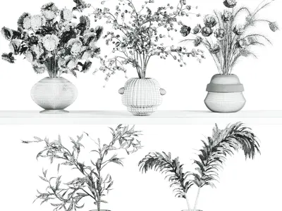bouquet set 3D model 2