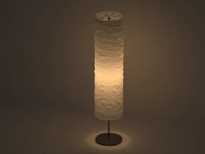 Paper floor lamp Low-poly 3D model