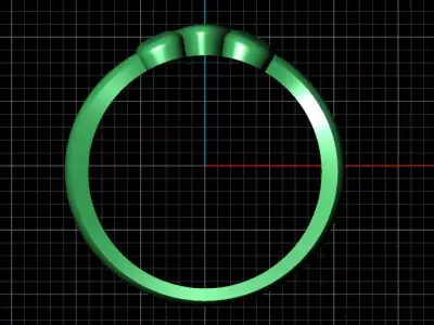 M alphabet bypass shell hallow ring 3D print model