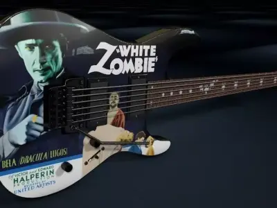 Kirk Hammett - LTD KH-3 White Zombie Guitar 3D model