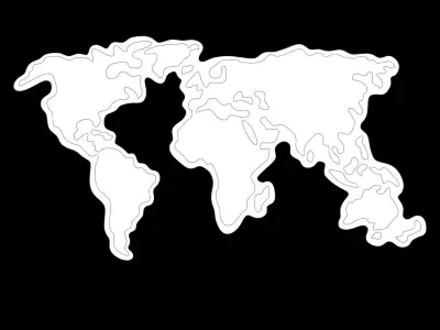 World Map Neon Sign 3D model