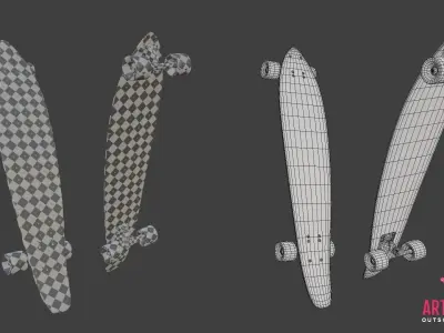 Skateboard - Long 3D model