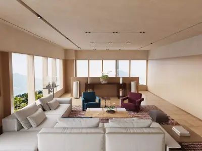 Modern Oriental Lounge 3D model