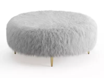 Mongolian Lamb Galleria Ottoman 3D model