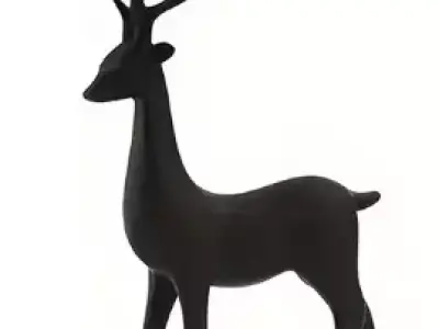  Modern Black Reindeer - Statue Matte Black Deer  - 3D print 3D print model