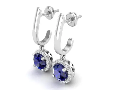 AV 387 Diamond Ladies Dangling Drop Earrings 3D print model