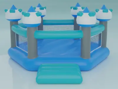 Inflatable blue hexagon castle 3D model