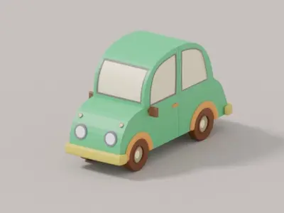 Cartoon Low Poly Car 3D model